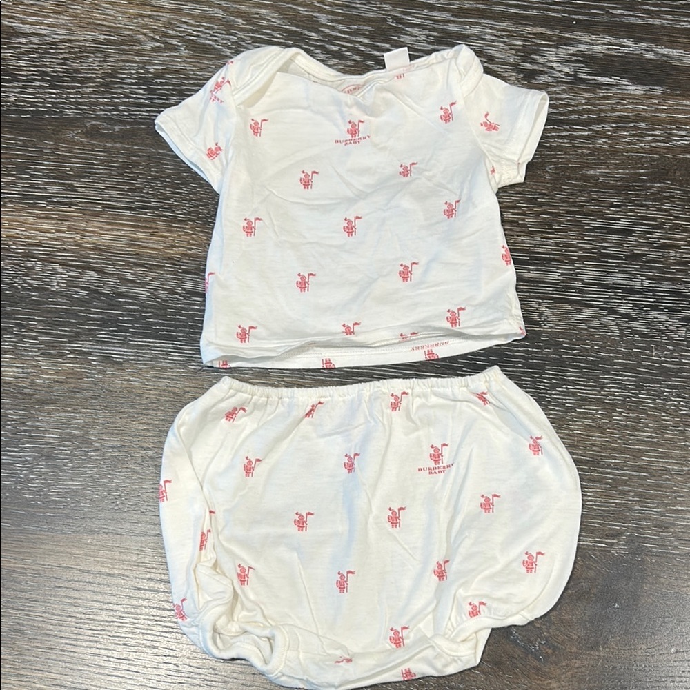Burberry White and Pink Kids Matching Set